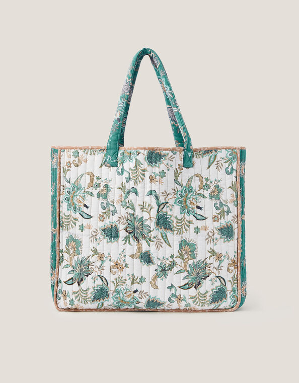 Saoirse Floral Quilted Tote Bag, , large